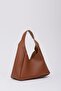 Women's Tan Faux Leather Hand and Shoulder Bag with Zippered Internal Compartment
