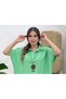 Polo Neck Oversize Women's Dress - Slit and Sleeve Detail - 3