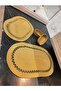 40X60-50X80 4-Piece Bathroom Mat Basket Jute Wicker Gift- Dowry- Living Room Kitchen Corridor Rug, Floor Mat - 4