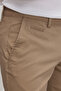 Men's Beige Slim Fit Slim Fit Side Pocket Cotton Flexible Dobby Trousers - 6