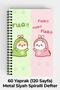 Sweet Couple Dinosaur Design A5 Spiral Hard Cover Notebook 120 Sheets