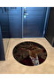 Deer Patterned Round Woven Base Modern Decorative Carpet with Abstract Themed Suit 6019 - 4