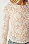 Cream Lace Transparent Blouse - Ul00040 - 5
