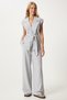 Women's Gray Belted Vest Palazzo Knit Set BY00055 - 2
