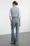 Gray Pleated Wide Leg/Relaxed Cut Trousers TWOSS24PL00038 - 5