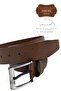 44 mm Printed Quality Genuine Leather Men's Jeans Belt Tan - 3