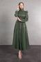 Khaki Hijab Evening Dress - Mixed Wavy and Tiny Bead Embroidered - 8