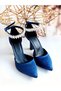 Women's Navy Blue Satin Evening Dress Shoes & Bag Combination 352ç (Buy Size Small) - 2