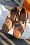 Women's Buckle Detailed Ballet Ballerina Light Comfortable Sole Casual Shoes - 5
