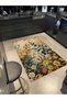Autumn Colors Floral Patterned Modern Decorative Carpet 5410