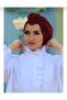 شال بونيه جاهز بتصميم نسائي باللون العنابي - 4