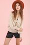 Women's Stone Hair Braided Balloon Sleeve Loose Knitwear Cardigan - 4