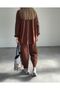 Women's Bitter Brown Cotton Soft Textured Top and Bottom Set - 4