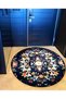 Mira Round Multicolored Flower Detailed Woven Base on Black Background Modern Decorative Carpet 5709 - 4