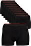 Men's Black Pack of 10 - Plain Cotton Lycra Boxers