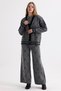 Women's Diamond Patterned Knitwear Trousers Stripe Detail Sweater Cardigan Triple Knitwear Set - 6