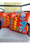Panch Punch Selin Model Handmade 2-Piece Set of Orange Cushion Covers 43X43 - 4