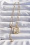 316L Steel Chain Gold Color Moon Detail Blue Zircon Stone Tarot Necklace - Ebj240820W26763 - 2