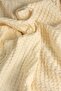 100% Cotton Double Bedspread Pique, Waffle Pattern, Cream Pique with Pompom - 3