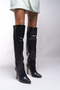 Gishophe Women's Pointed Heeled Boots 00127000 Black Crocodile - 4