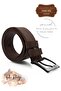 44 mm Printed Quality Genuine Leather Men's Jeans Belt Tan - 2