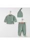 Newborn Baby Unisex Waffle 3-Piece Set with Gloves, Booties and Hat for Girls and Boys