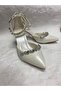 Berush bride pearl skin 9 cm ankle-tied double stone evening shoe - 6