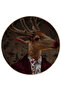 Deer Patterned Round Woven Base Modern Decorative Carpet with Abstract Themed Suit 6019 - 3