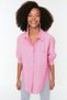 Dark Pink Single Pocket Boyfriend/Wide Fit Cotton Woven Shirt Twoaw20Go0115