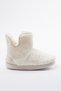 Ecru Plush Women's Slippers Home Boots Takaw25Er00006 - 7