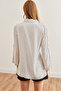 Women's White Sleeve Fold Polka Dot Shirt Gml- 19000348 - 2