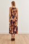 Women's Tie Dye Purple Halter Neck Belted Woven Viscon Dress Elb- 19001548 - 7