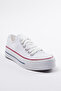 Beyaz Bağcıklı Yüksek Taban Kadın Spor Ayakkabı TAKAW25SN00001 - 2