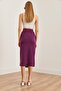 Women's Plum Slit Drape Detailed Zippered Midi Sandy Skirt Etk-19000229 - 7