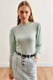 Women's Water Green Sleeve Scalloped Detailed Seasonal Viscose Blouse Blz- 19002711 - 3