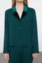 Emerald Green Velvet Collar Detail Viscose Woven Pajamas Set Thmaw25Pt00134 - 3