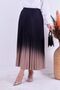 Piliseli Flared Patterned Summer Mink Color Gradient Skirt (Length 90 cm) - 3