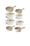 Fika Aluminum Casting Glass Lid Beige 12 Piece Pro Pot & Pan Set - 3