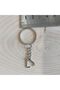 50 Pcs - 25 mm Metal Keychain Ring with Chain Silver Color Amigurumi & Macrame