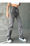 Women's Black Snow Wash High Waist Lycra Wide Leg Palazzo Jeans - 4