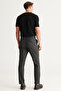 Men's Black Slim Fit Slim Fit Side Pocket Tweet Patterned Classic Fabric Trousers with Elastic Waist - 6