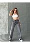Women's Black Snow Wash High Waist Lycra Wide Leg Palazzo Jeans - 2