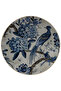 Blue Beige Theme Bird and Flowers on Tree Branch Patterned Round Woven Base Modern Decorative Carpet 6022 - 3