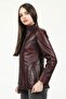 Yb2096 Hooded Real Leather Women's Coat - 4