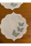 Spotted Butterfly Silver Cocktail Napkin Set of 6 - 3