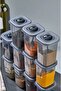 Set of 12 450ml Self-Spoon Lockable Lids Spice Dispenser -Labeled Storage Container - 4