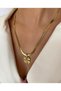 Women's Steel Italian Flat Clover Necklace