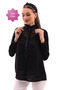 Plus Size Lace Crepe Shirt - Lace-up, G0050