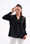 Women's Plus Size Lace Garnished Stone Stripe Detailed Shirt G0057 - 3