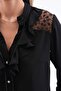 Women's Plus Size Lace Garnished Stone Stripe Detailed Shirt G0057 - 6